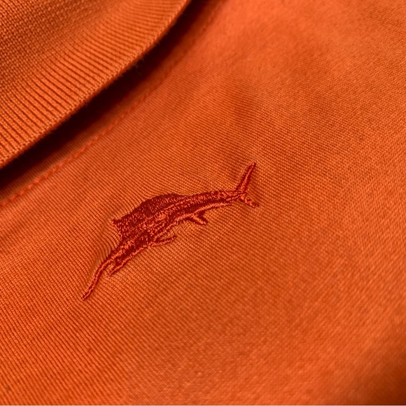 Tommy Bahama Golf Shirt Mens Large Orange Polo Breathable Golfer Fishing Boating - Picture 7 of 12